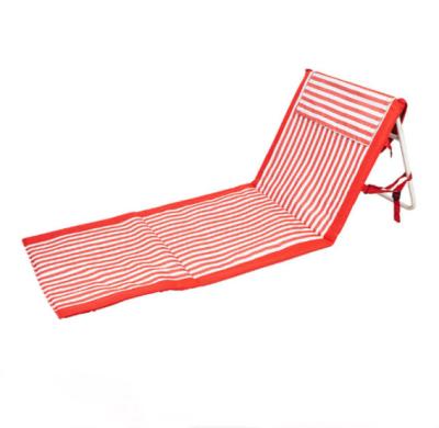 China Eco-Friendly Stylish Portable Foldable Beach/Foldable Mat Lounger Chairs Bed in Red Color with Adjustable Backrest for sale