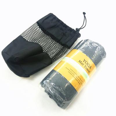 China Anti-Slip/Sweat Absorption/Eco-Friendly Logo Custom Private Printing Portable Home Yoga Towel Non-Slip Slip Gray Yoga Mat Towel Non for sale