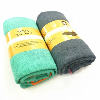 China Anti-Slip/Sweat Absorption/Eco-Friendly High Quality Soft Microfiber Non Slip Yoga Mat Towel With Carry Bag for sale