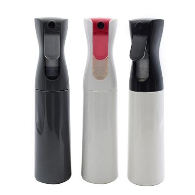 China 300ml Continuous Mist PET Spray Bottle White/Black Hair Continuous Spray Bottle Fine Mist Spray Bottle for sale