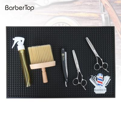 China Anti-Slip Hair Tools Anti-slip Mat Barber Shop Tools Place Desktop Shears Silicone Mat Retro Oil Head Push Mat for sale