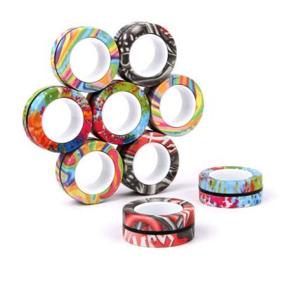 China Funny Gifts ADHD Worry Relief Decompression Finger Spinner Magnetic Ring Gifts For Kids Magnetic Ring Fidget Toy for sale