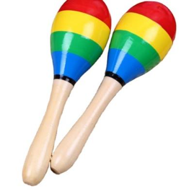 China Musical wooden maracas assorted colors and design holiday gift rumba shakers rattles musical sand hammer toy baby rattle wood for sale