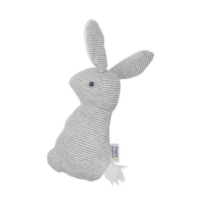 China Soft Small Bunny Plush Cotton Rattle Organic Cute Baby Toys Squeaky Toy for sale