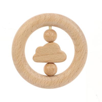 China Toy Montessori Rattle Roller Natural Musical Organic Wooden Wooden Rattle for sale