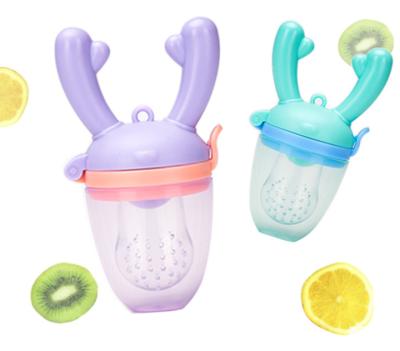 China BPA Free 2022 New Design Superior Baby Fruit Feeder Infant Pacifier Teething Toy Teether Bags Includes Additional Silicone for sale