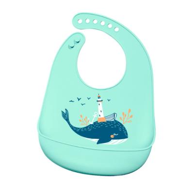 China Baby Bib Light Weight Large Catcher Clean Easy Comfortable Adjustable Food Free Silicone Waterproof Bib BPA Silicone Bib for sale