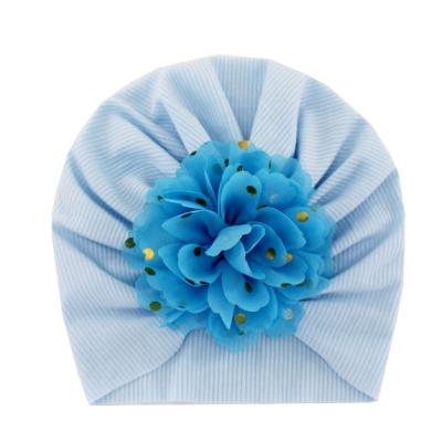 China Newborn Baby Toddlers Babies Hat Large Flower Beanie Solid Nursery Hospital Turban Headwrap Muslim Infant Eco-Friendly Hat for sale