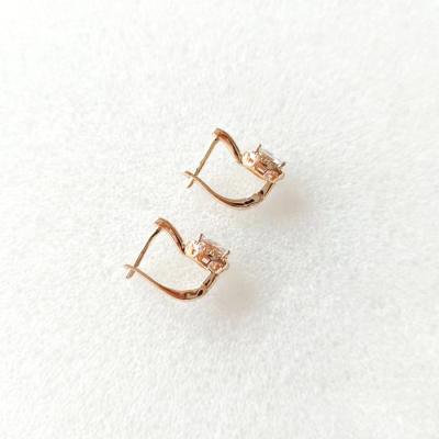 China Fashion Elegant Fashion Brass Jewelry With Zircon Inlaid Exquisite Huggie Earrings for sale