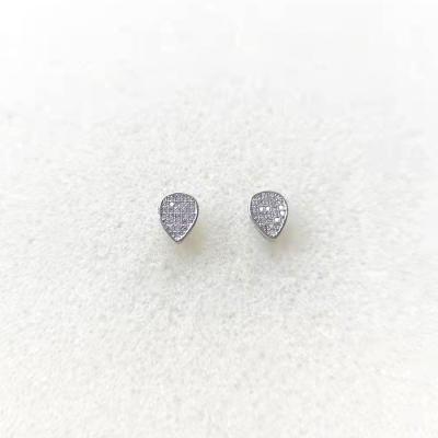 China Fashion Fashion And Wholesale Elegant Lattice Inlaid Cubic Zirconia Gold Plated Small Stud Earrings for sale