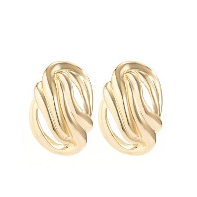 China Vintage Elegant Vintage BOHO Women's Irregular Gold Plated Chunky Stud Earrings for sale