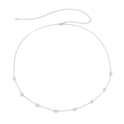 China Quality Body Chain 75k-105k Alloy Belly Chain Guaranteed Charming Elegant Silver Sexy Pearl Waist Chain for sale