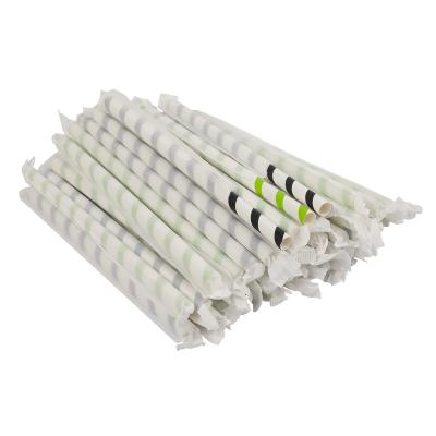 China Bar Accessary Premium Individually Wrapped Disposable Bubble Tea Paper Straws For Milkshakes, Jumbo Drinks for sale