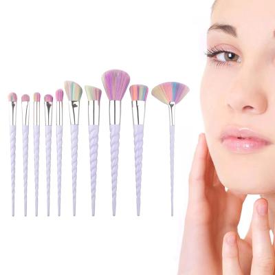 China Angular Blush 10 Color Of Unicorns Makeup Brush Set 7 Color Spiral Eyeshadow Brush Blush Brush for sale