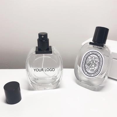 China 30 LOGO 30 Glass Bottle 30ml Cosmetic Bottle Oval Premium Custom Empty Perfume Bottle for sale