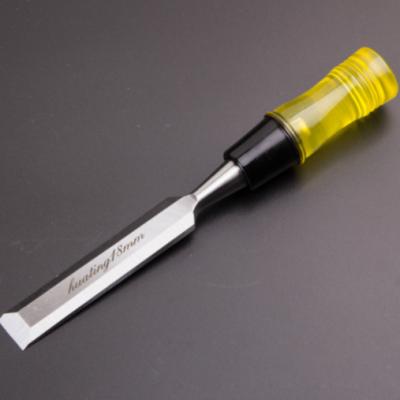 China Carving Woodworking Chisel With High End Transparent Plastic Handle Flat Tip for sale