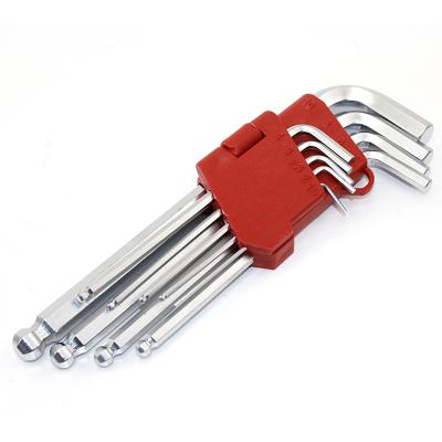 China Hot Selling Carbon Steel For Hex Key Wrench 9pcs (Ball End, Long Size) for sale