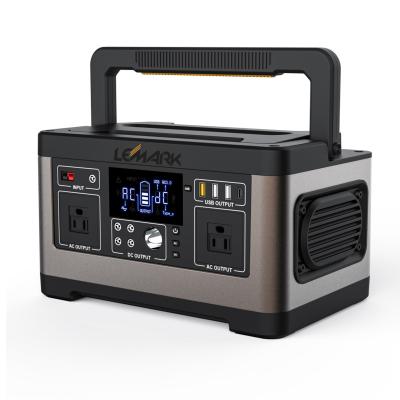 China Off Grid Portable Power Lithium Battery Generator 500W 110V Rechargeable Solar Generator With USB DC AC Outlets for sale