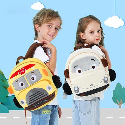 China Lovely Waterproof Cars Toys Cheap 3-6 Years Old Children 3D Plush Cartoon Backpacks for sale