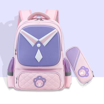 China Waterproof in stock nylon waterproof kids girls boys school backpacks with pencil case for sale