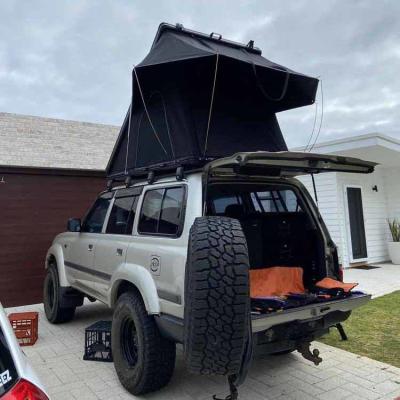 China Overland Aluminum Camping Car Roof Tent With Telescopic Ladder for sale