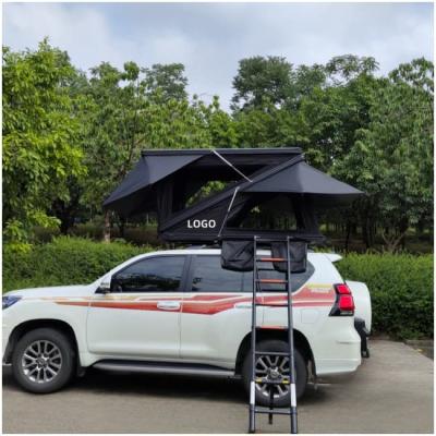 China Black Clamshell Outdoor Four Person Roof Top Tent With Rain Cover for sale