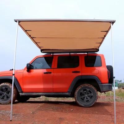 China Oxford Khaki Retractable Car Side Awning Car Canopy With Sides for sale