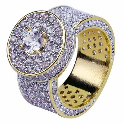 China CLASSIC Hip Hop Bling Iced Around Crystal Cubic Zirconia Wedding Rings for sale