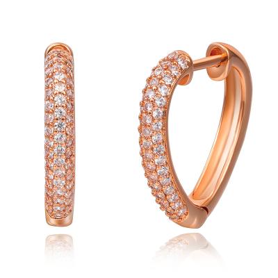 China Wholesale Fashion Royal Rose Gold Tone Yellow Crystal Travel Jewelry Eternity Clip Earring for sale