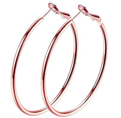 China Hoop Earrings for Women Shape Hoop Earrings, Rose Gold Plated Hoop Earrings for Women Girls Sensitive Ears for sale