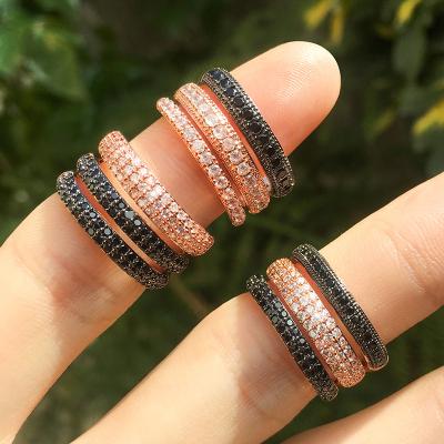 China Hiphop Copper Crystal Rhinestone Adjustable Dress Rings for Girls for sale