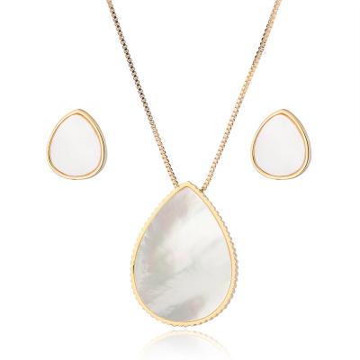 China I LOVE YOU TRENDY high quality water drop earring necklace wedding jewelry sets for female for sale