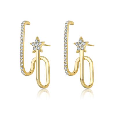 China Cute Free Shipping Popular Brands Designer Gold Gauge Earrings Jewelry For Women for sale