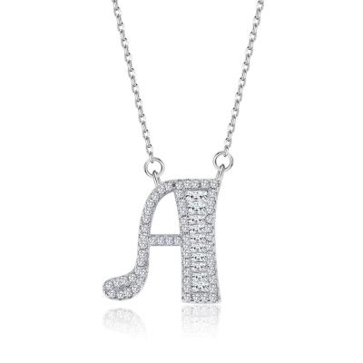 China 925 Luxury Silver Letters Necklace Script Name Monogram Pendant Necklaces For Women for sale