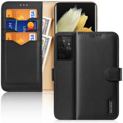 China Anti-drop 2021 Ultra PU Cell Phone S21 Real Leather Case For Samsung Galaxy S21 Ultra 5G for sale