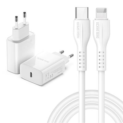 China Black PD20W Charger 1m Data Cable Set Wall Charger Dual USB Port QC 3.0 Fast Charging Mobile Phone Type-C for sale