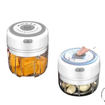 China Metal Kitchen Accessories Mini Electric Garlic Meat Chopper Garlic Crusher With Usb Crusher Machine Kitchen Filling Instruments for sale