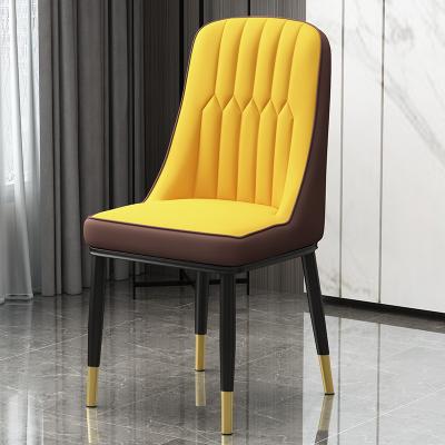 China Adjustable Modern Luxury Home Fabric Upholstery Soft Sillas Kitchen Restaurant High Back (Waist) Modern Leather Dining Chair For Dining Room for sale