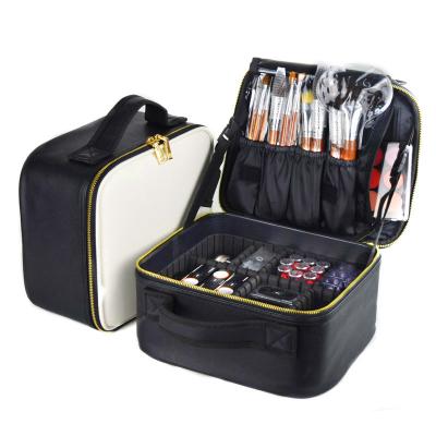 China Waterproof Supply Portable Multi-Function Travel Leather Makeup Bag Professional Storage Manicure Cosmetic Bags Cases for sale