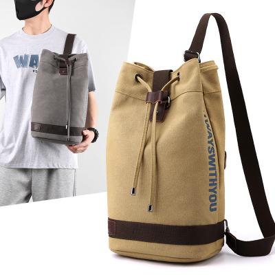 China Portable Direct Selling Outdoor Sports Large Capacity Canvas Shoulder Bucket Bag Designer Crossbody Messenger Bag for sale