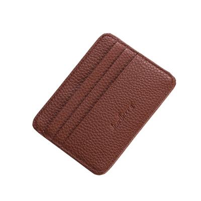 China Waterproof Factory Supply Storage Daily Collocation Pu Leather Simple Mini Card Bag Multi-Card Sleeve Card Wallet for sale