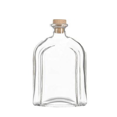 China Wholesale Recyclable Clear Round Empty Transparent Glass Empty Wine Bottle 375ml 500ml 1000ml 750ml for sale