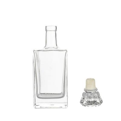 China Recyclable Liquor Jenever Square Glass Bottle For Vodka Whiskey Rum Tequila 500ml 700ml 750ml for sale