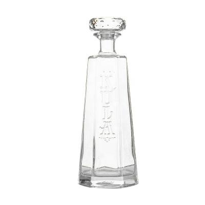 China 250ml 500ml High Quality Recyclable Liquor Vodka Clear Flat Glass Wine Bottles With Cap Wholesale Whiskey Brandy Bottle for sale