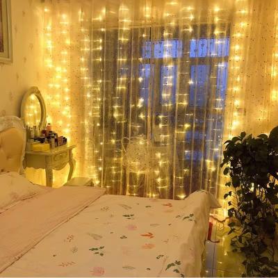 China Modern 8-mode Fairy Led String Lights Indoor Curtain Decorative Holiday Home Room Birthday Party Decoration USB/Battery Remote Control for sale