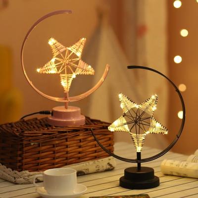 China Desktop  Lights Metal Motif Lights Desktop Light Decorative Table Lamp Bedside Night Light  Decoration Indoor Home Living Room  By USB /Battery for sale