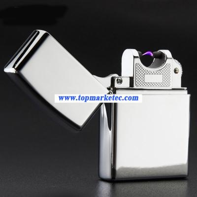 China factory supply sliver USB electric lighter cigarette lighter ARC flameless lighter for sale