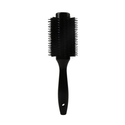 China Nondisposable Boar Professional Black Round Bristle Salon Raffini Wooden Hair Brush for sale