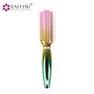 China Compact Concise Electroplate Design Manufacturer Bulk Ladies Hairbrush for sale