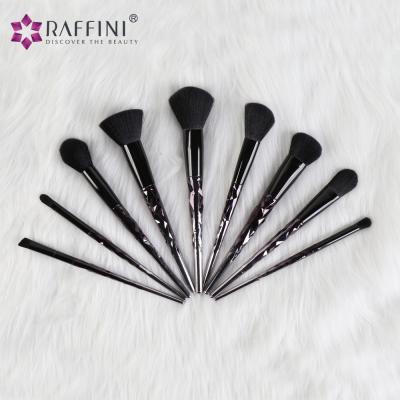 China Angular Blush Classic Black Style 9PCS Diamond Plastic Handle Makeup Brush Dispenser for sale